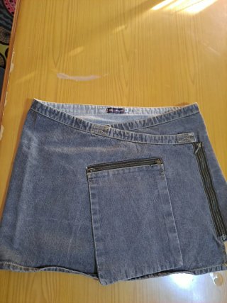 Falda Desigual Algodón Gris