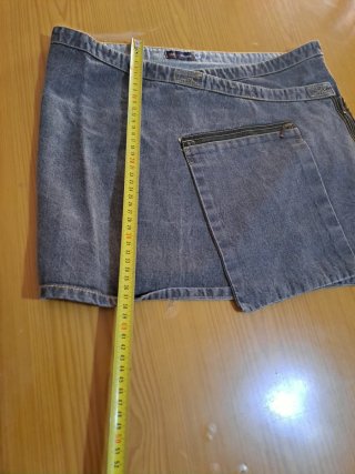 Falda Desigual Algodón Gris