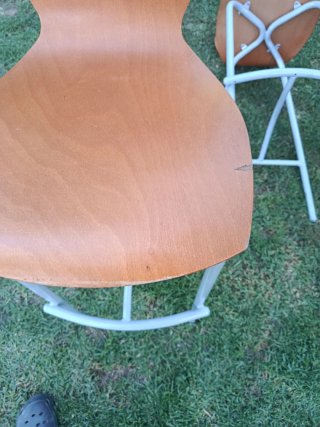 2 Taburetes Madera y Metal