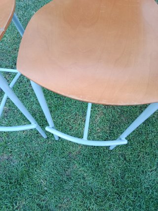 2 Taburetes Madera y Metal