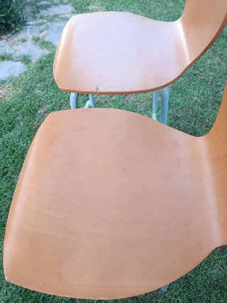2 Taburetes Madera y Metal