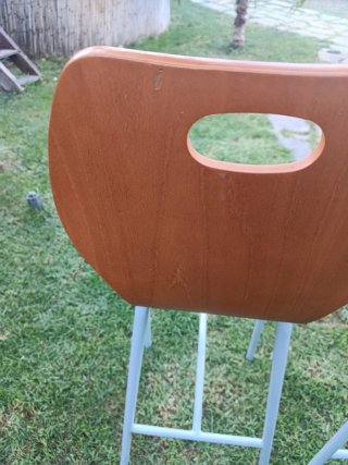 2 Taburetes Madera y Metal