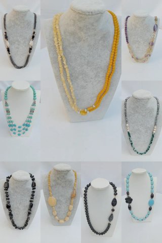 Collana pietre vere oro e viola