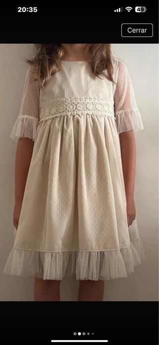 Vestido ceremonia beige Atelier de Candela