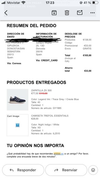 Zapatillas Adidas ZX 500, sin estrenar, Talla 40,