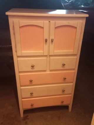 Cómoda Cajonera Blanca y Rosa