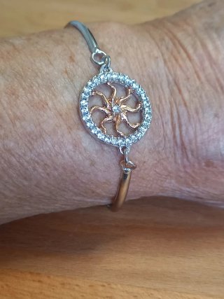 Bracciale Argento 925 Sole Strass