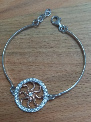 Bracciale Argento 925 Sole Strass