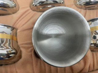 Juego de café acero inox filo oro 18 k