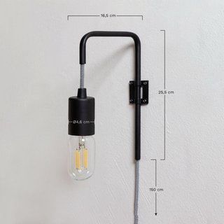 Dos lámparas de pared aluminio negro marca Sklum