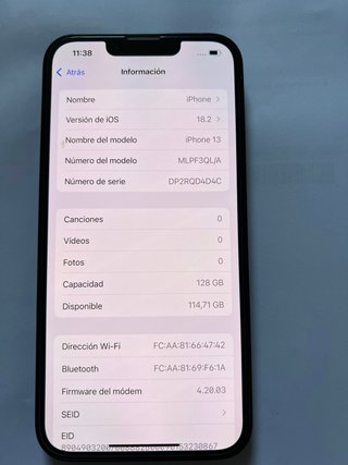 iPhone 13 128GB Negro salud de batería 84%