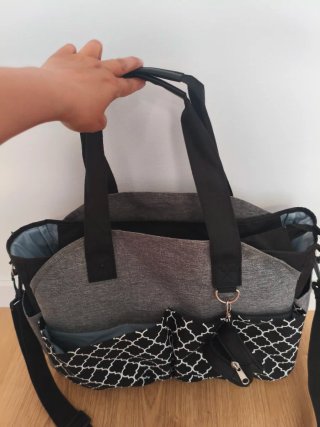 Bolso para carrito de bebé gris