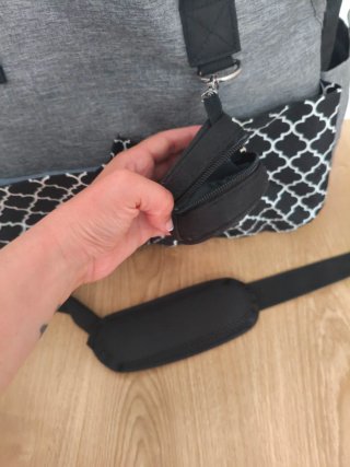 Bolso para carrito de bebé gris
