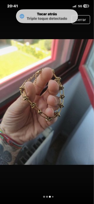 Pulsera ajustable eslabones dorados