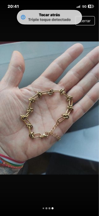 Pulsera ajustable eslabones dorados