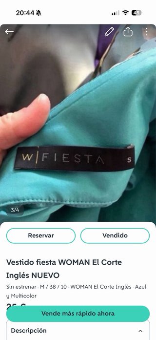 Vestido floral azul El Corte Inglés Talla M