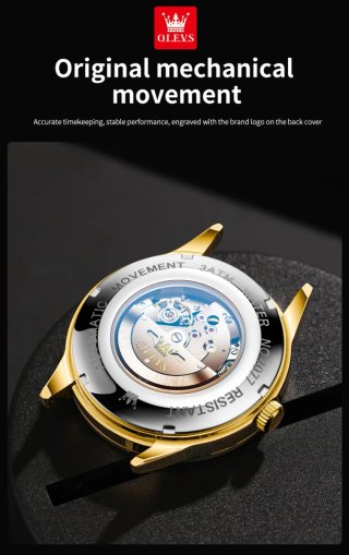 Reloj Olevs Automático Dorado Hombre