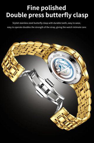 Reloj Olevs Automático Dorado Hombre