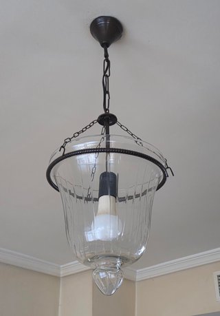 Lámpara de techo cristal y metal marrón