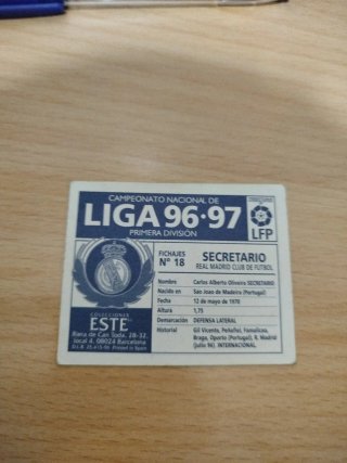 Cromo Secretario 96-97 Real Madrid
