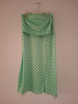 CONJUNTO Falda Zara verde lunares botones