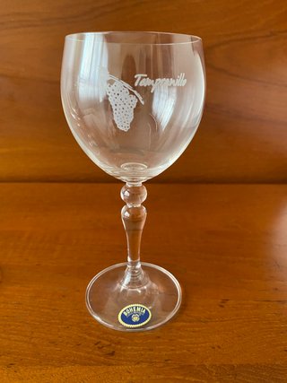 2 calici di vino in vetro di Boemia serigrafati