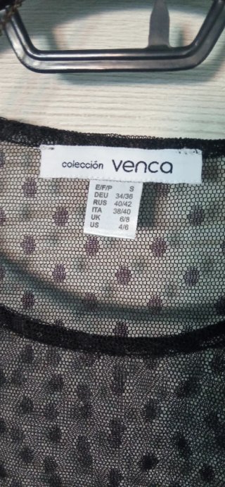 Como Nueva ‼️ Camiseta Negra S Semitransparente