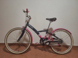 Bicicleta Btwin 24" niña azul y rosa