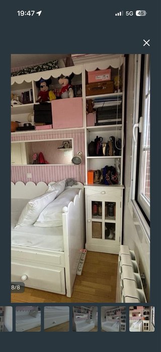 Cama nido blanca con cajones