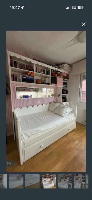 Cama nido blanca con cajones