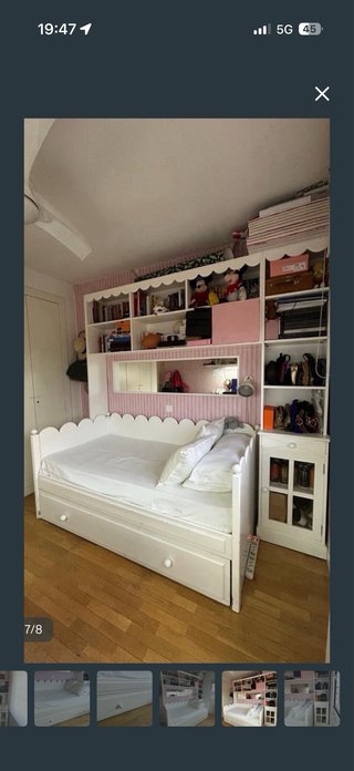Cama nido blanca con cajones