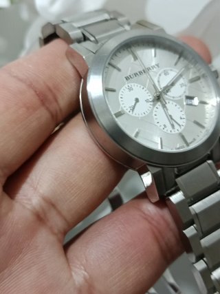 Orologio Burberry Chrono BU9351 Uomo Argento Bianc