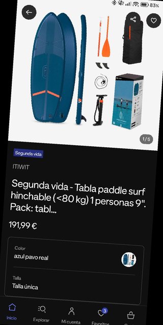 Tabla Paddle Surf Hinchable Itiwit 9" Pack Complet