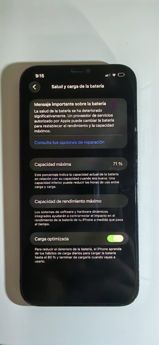 iPhone 12 Pro Max 256GB Gris Fisura Batería 71%