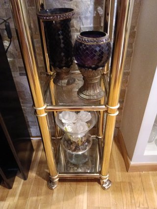 Estantería Metal y Cristal Dorada