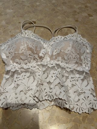 Top encaje blanco fiesta S