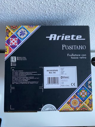 Batidora de Vaso Ariete Positano 1000W – NUEVA
