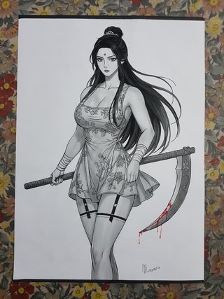 Disegno donna con falce