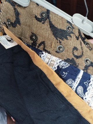 Falda boho azul y dorada