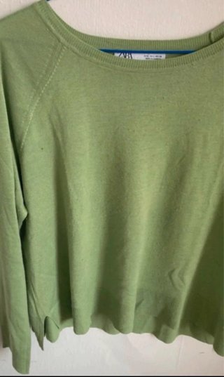 Suéter Zara Cuello Redondo Manga Raglán Talla L