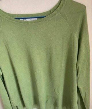 Suéter Zara Cuello Redondo Manga Raglán Talla L