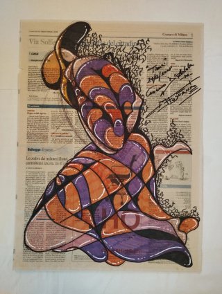Opera d'arte Mario Fontana su giornale