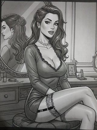Disegno originale donna pin-up