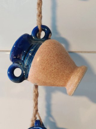 Colgante mini botijos cerámica azul
