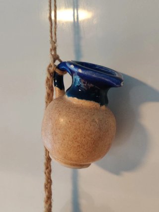 Colgante mini botijos cerámica azul