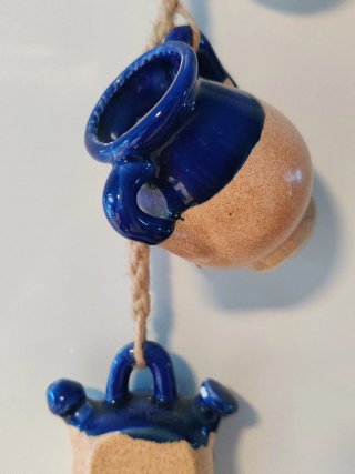 Colgante mini botijos cerámica azul