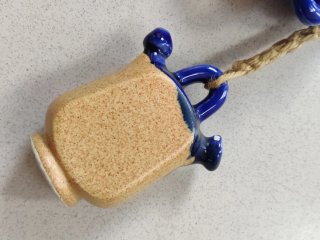 Colgante mini botijos cerámica azul