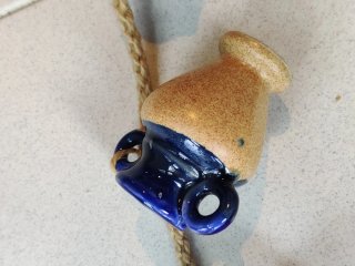 Colgante mini botijos cerámica azul