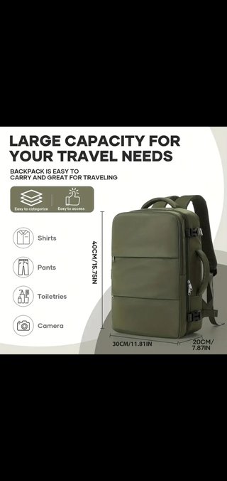 Mochila Viaje Ryanair 40x20x30cm. Nueva