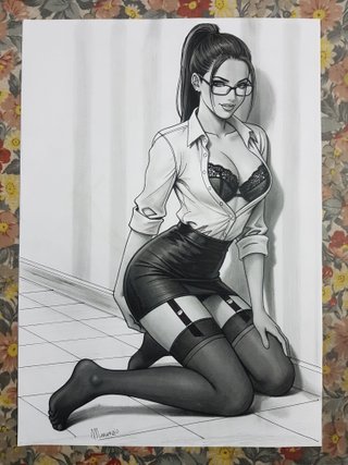 Dipinto quadro disegno in bianco e nero